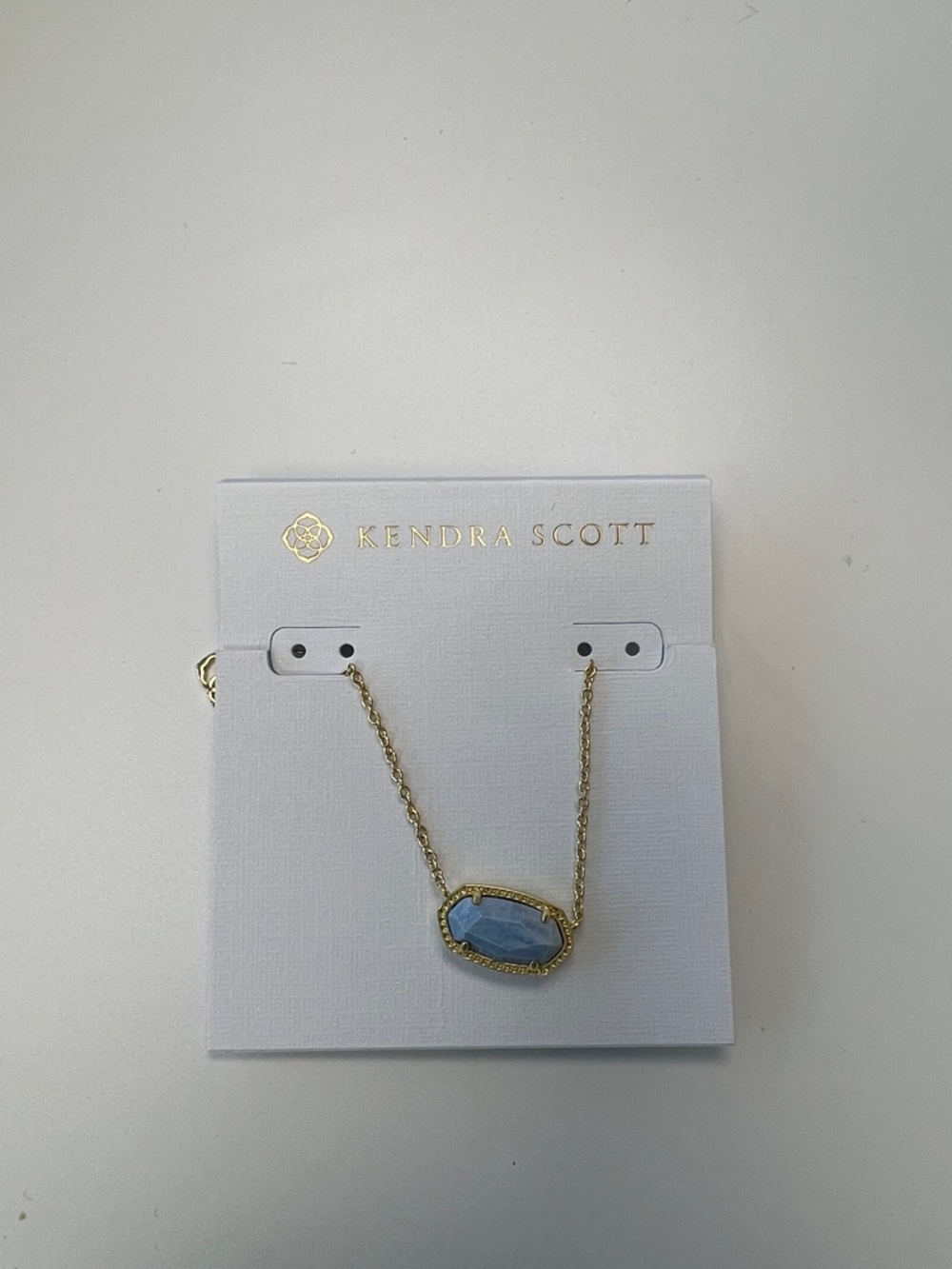 NWT Kendra Scott Elisa Pendant Necklace Gold/Vista Blue